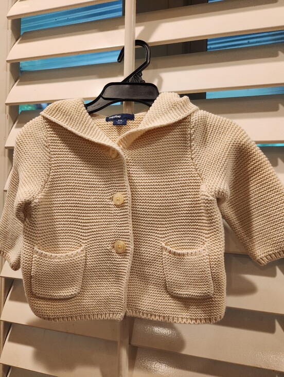 GAP Other - Baby Gap Cream Knit Hooded Baby Sweater, Size 3-6M